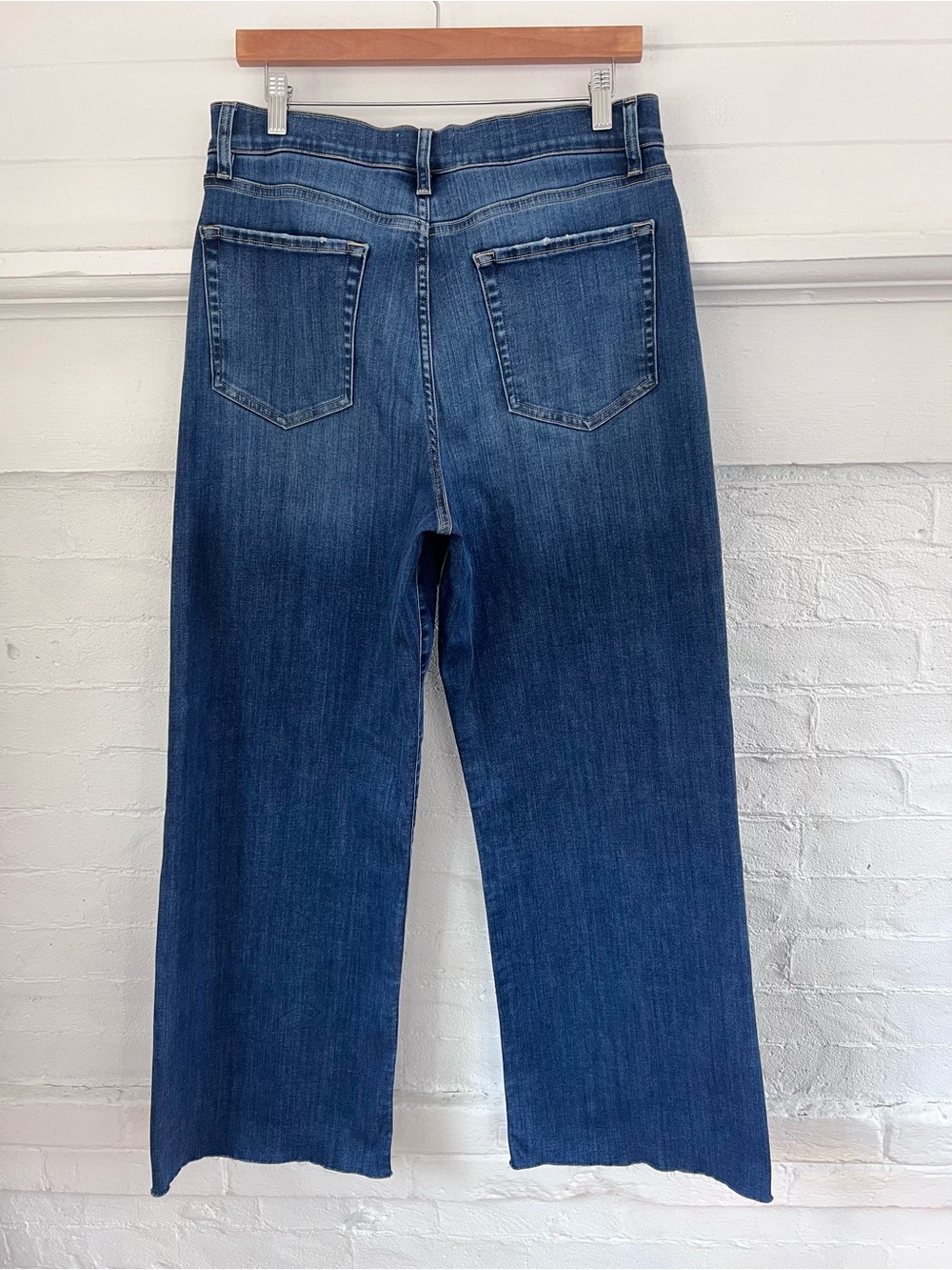 Fram Le Slim Palazzo Jeans Lupine Wide Leg Raw Hem Denim Size 30 - Picture 4 of 13